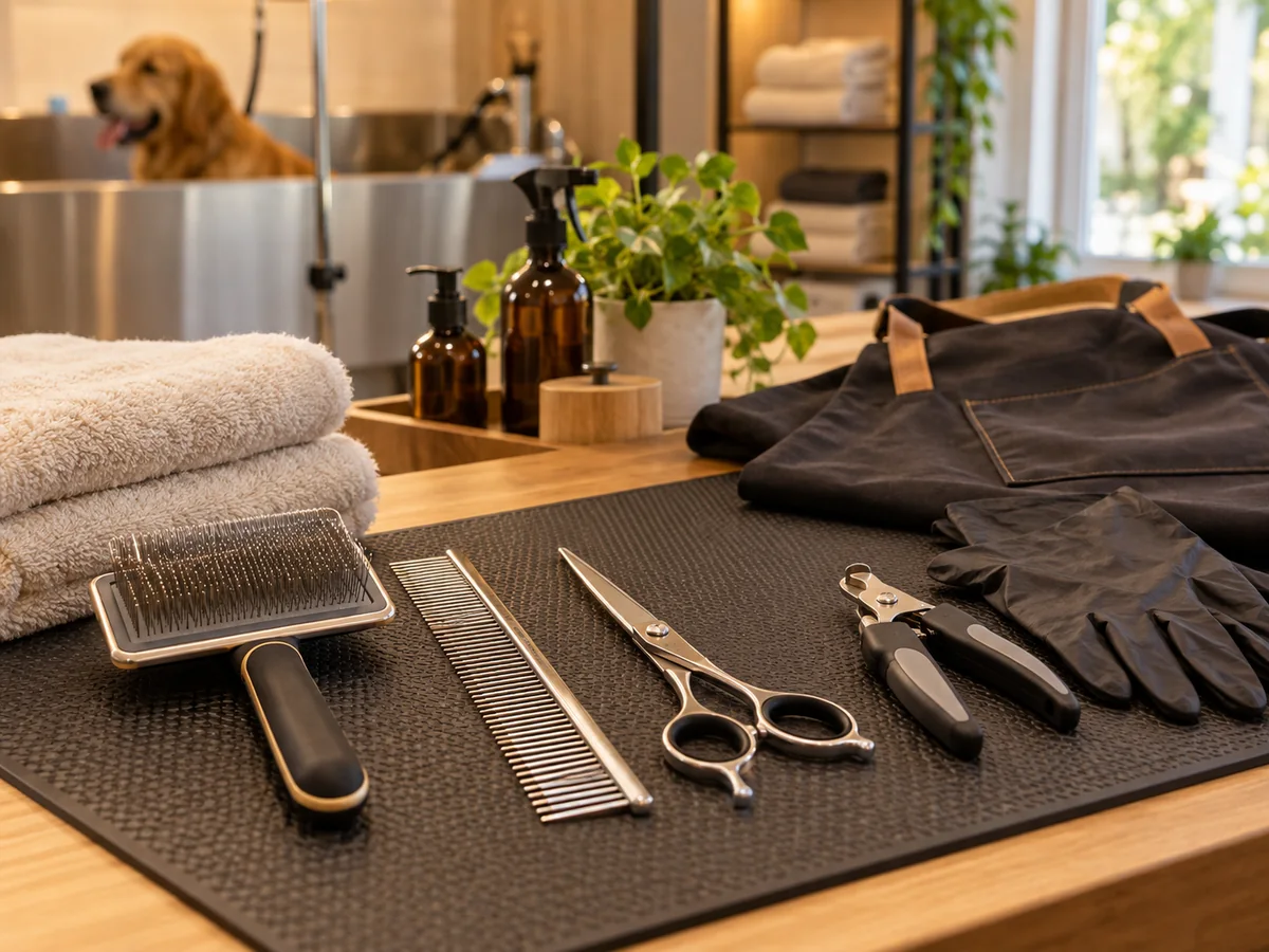 Equipamentos e materiais profissionais para banho e tosa
